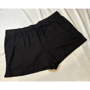 Gap Linen Blend Shorts Black Drawstring Shorts with Pockets‎ Size XXL